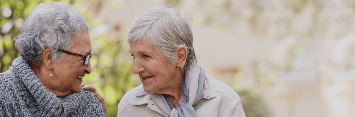 two older women talking 